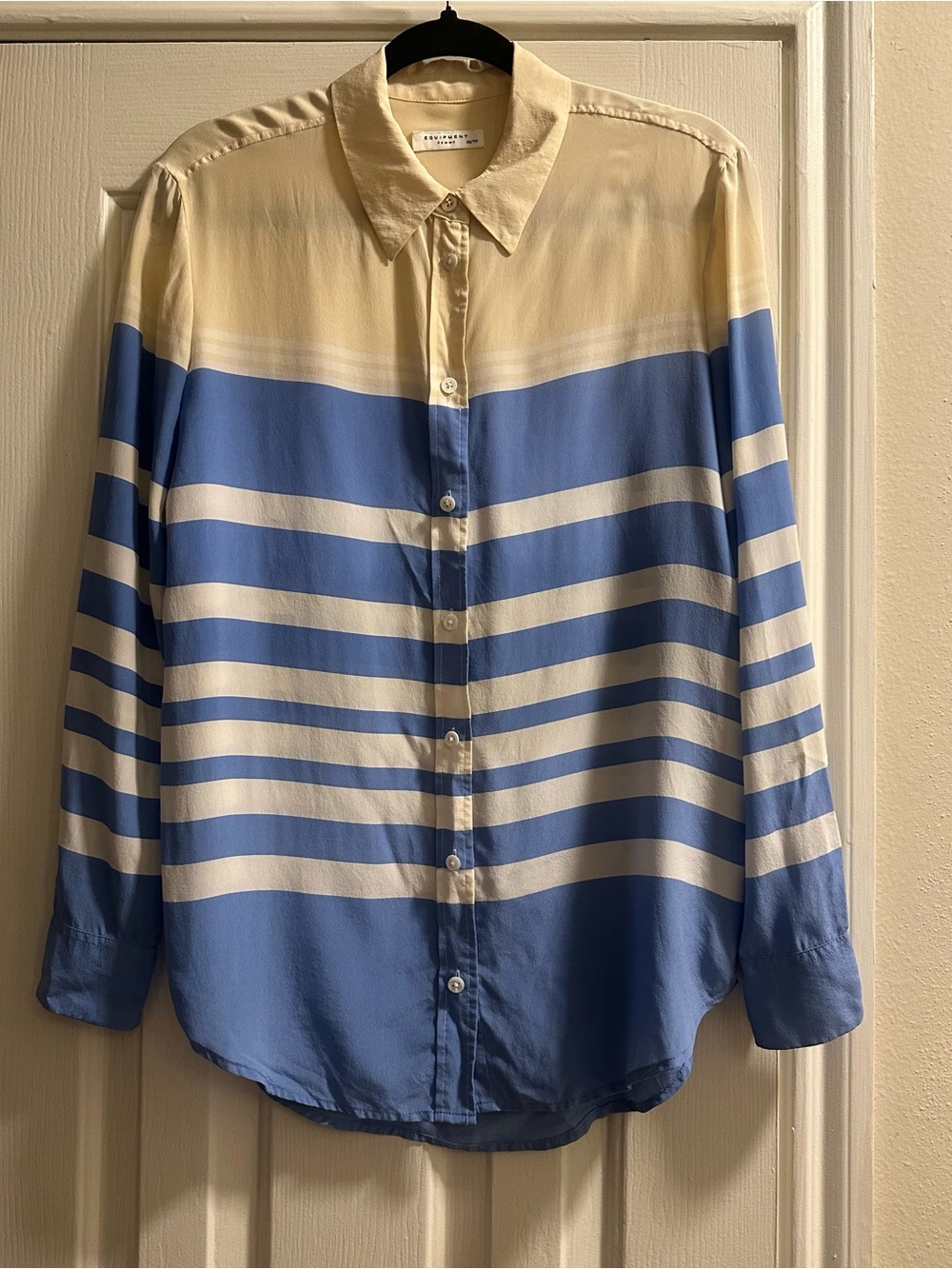 Equipment 100% Silk Striped Button-Up Blouse
